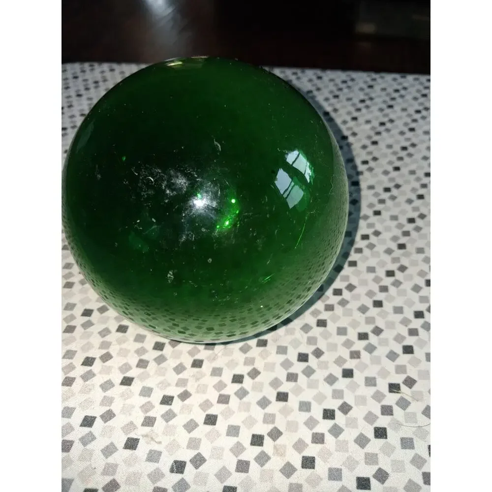 Green Blown Glass Orb Art